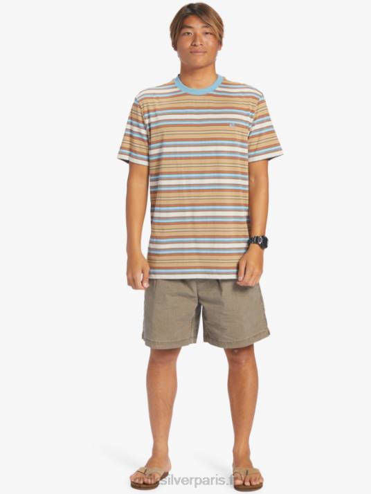 Hommes Quiksilver t-shirt à rayures geller D6PT631 geller taos rayure
