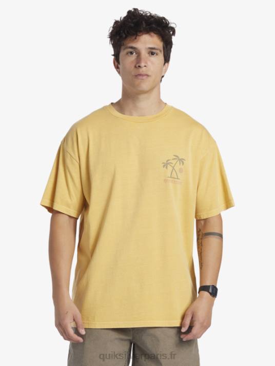Hommes Quiksilver t-shirt rituels du coucher du soleil D6PT390 jaune jaune