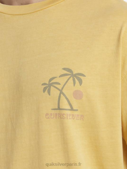 Hommes Quiksilver t-shirt rituels du coucher du soleil D6PT390 jaune jaune