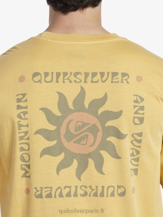 Hommes Quiksilver t-shirt rituels du coucher du soleil D6PT390 jaune jaune