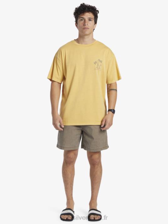 Hommes Quiksilver t-shirt rituels du coucher du soleil D6PT390 jaune jaune