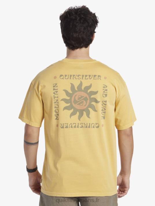 Hommes Quiksilver t-shirt rituels du coucher du soleil D6PT390 jaune jaune
