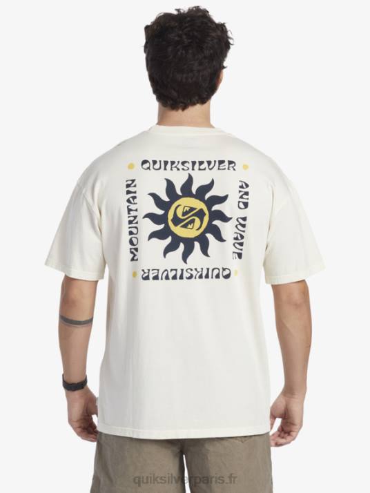 Hommes Quiksilver t-shirt rituels du coucher du soleil D6PT391 bouleau