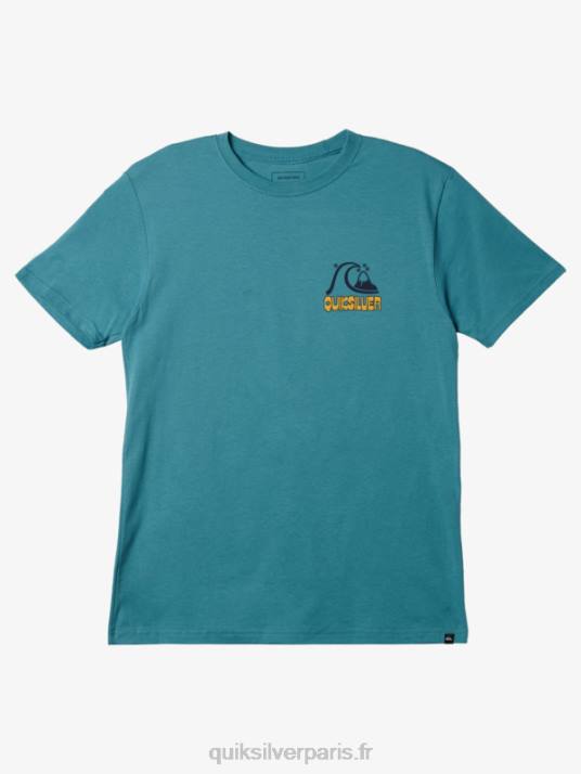 Hommes Quiksilver t-shirt se lever et briller D6PT1117 bleu de bretagne