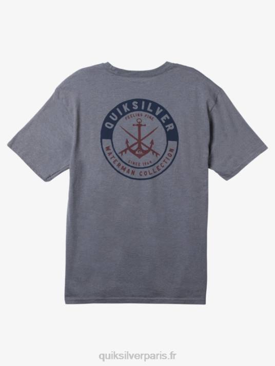 Hommes Quiksilver t-shirt sessions insouciantes waterman D6PT1483 gris moyen chiné