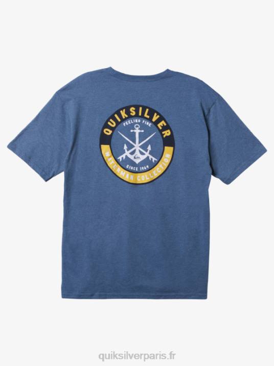 Hommes Quiksilver t-shirt sessions insouciantes waterman D6PT1484 enseigne bleu chiné