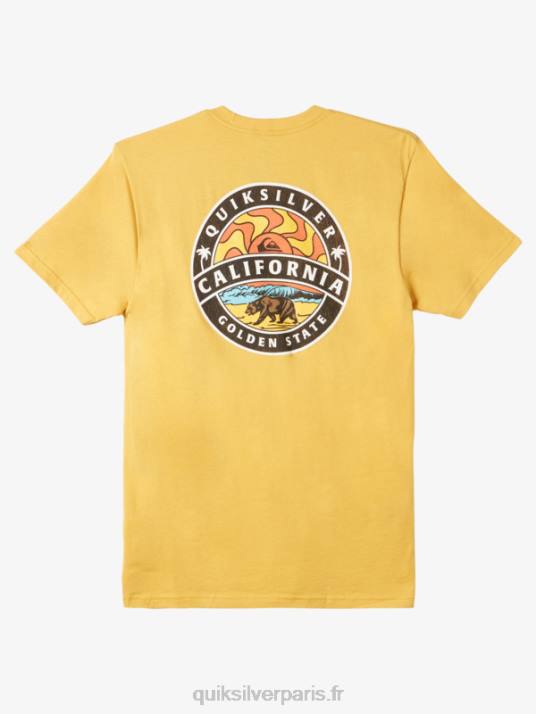 Hommes Quiksilver t-shirt soleil de californie D6PT1183 or brillant