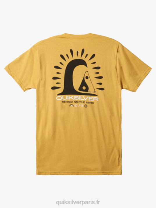 Hommes Quiksilver t-shirt sur le bord D6PT1504 ocre