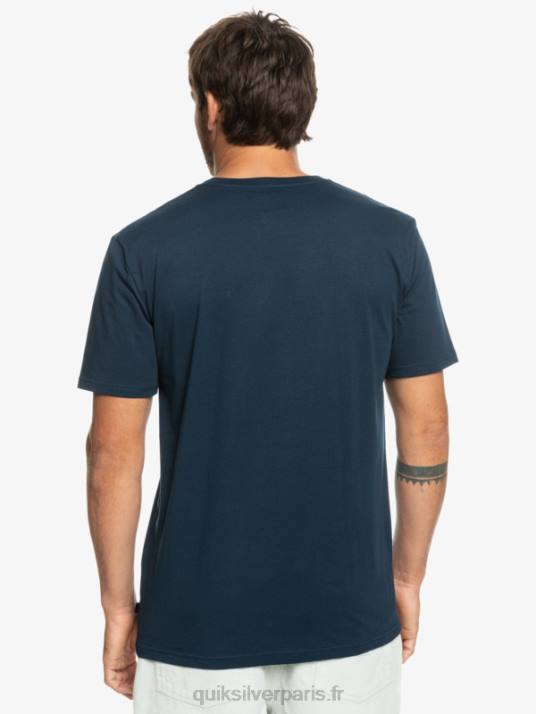 Hommes Quiksilver t-shirt surfadelica à poche rayée D6PT1064 blazer bleu marine
