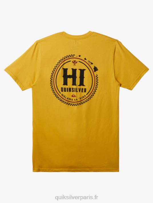 Hommes Quiksilver t-shirt survivant d\'hawaï D6PT117 jaune jaune