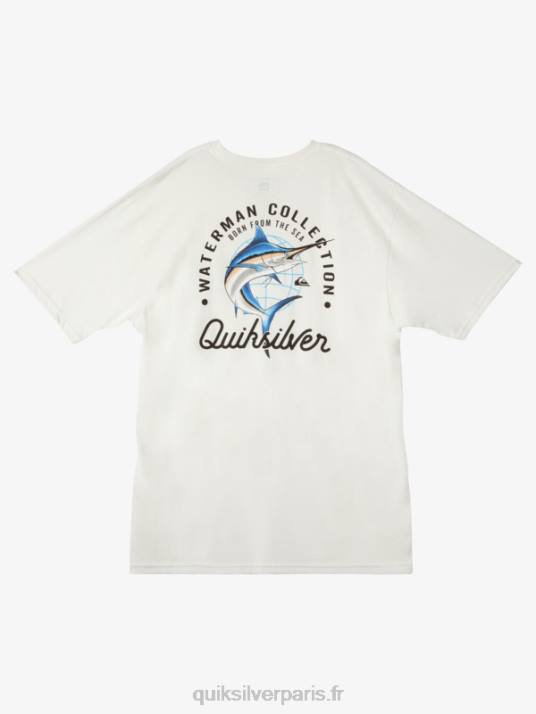 Hommes Quiksilver t-shirt waterman beauté en mer D6PT50 Blanc comme neige