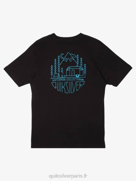 Hommes Quiksilver t-shirt waterman outdoor livin D6PT56 noir