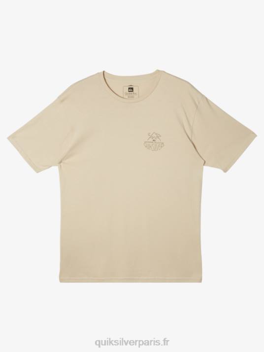Hommes Quiksilver t-shirt waterman outdoor livin D6PT57 riz brun