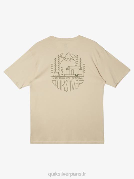 Hommes Quiksilver t-shirt waterman outdoor livin D6PT57 riz brun