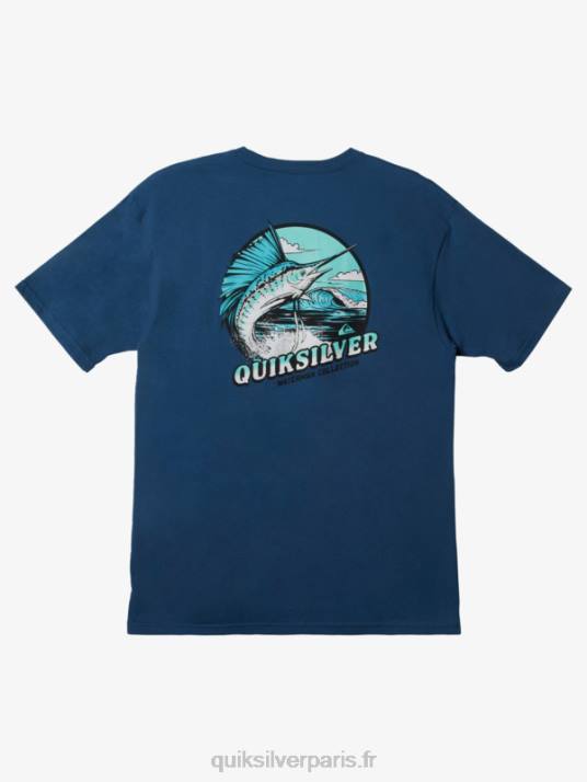 Hommes Quiksilver t-shirt waterman palmes up D6PT1046 enseigne bleue
