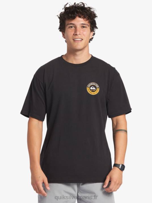 Hommes Quiksilver t-shirt waterman requin de mer D6PT40 noir