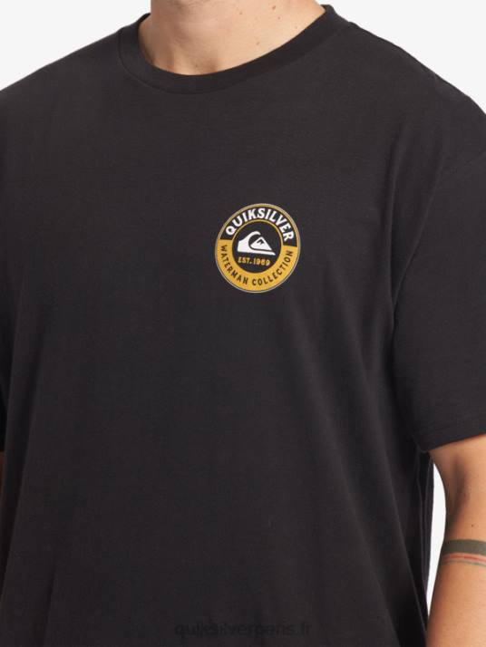 Hommes Quiksilver t-shirt waterman requin de mer D6PT40 noir
