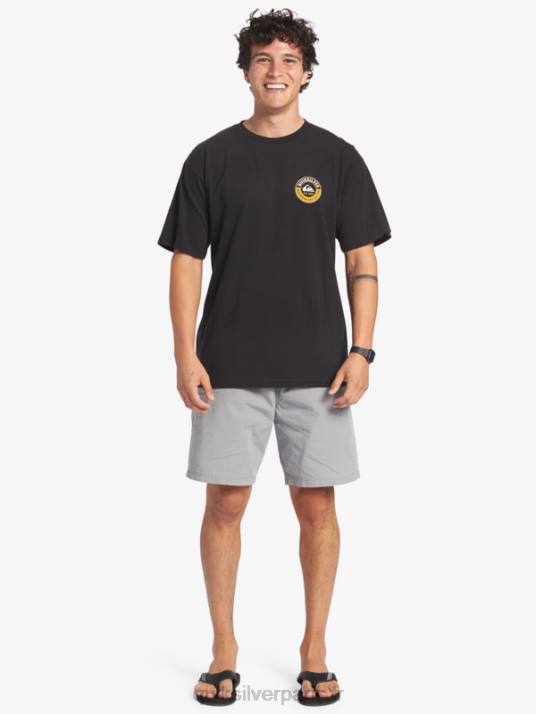 Hommes Quiksilver t-shirt waterman requin de mer D6PT40 noir