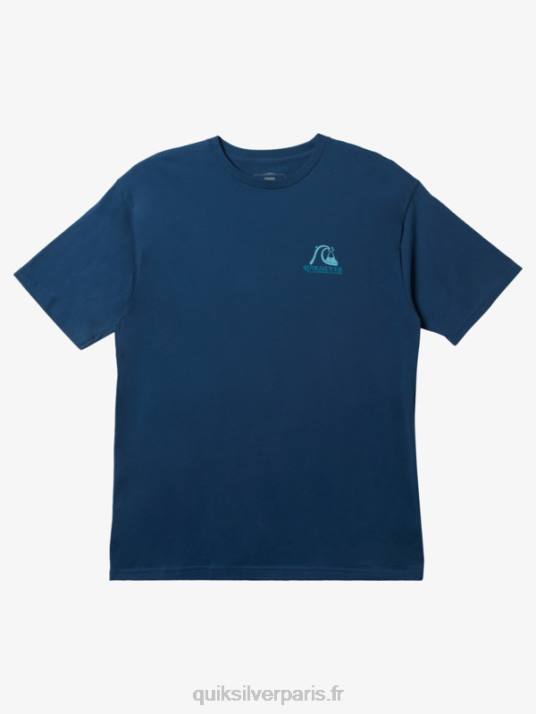 Hommes Quiksilver t-shirt waterman se jiggy D6PT947 enseigne bleue
