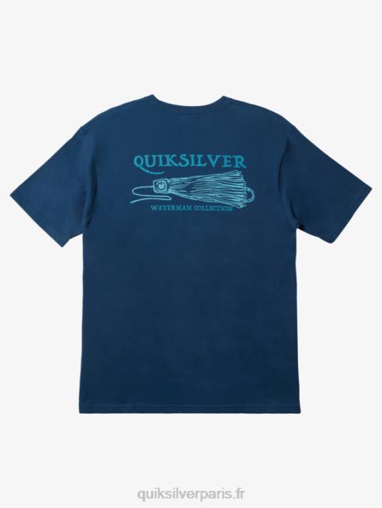 Hommes Quiksilver t-shirt waterman se jiggy D6PT947 enseigne bleue
