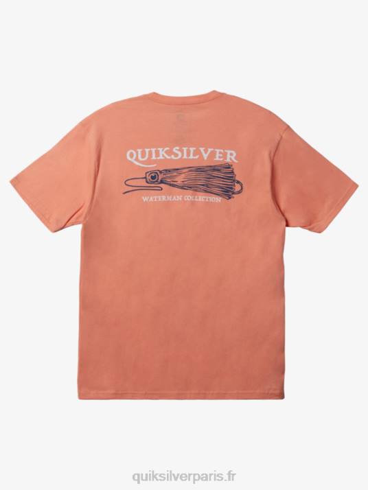 Hommes Quiksilver t-shirt waterman se jiggy D6PT948 rose pêche
