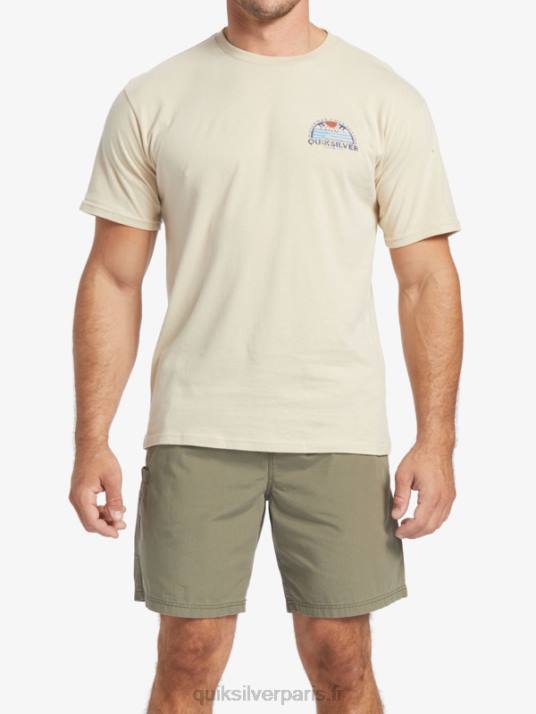 Hommes Quiksilver t-shirt waterman set view D6PT38 riz brun