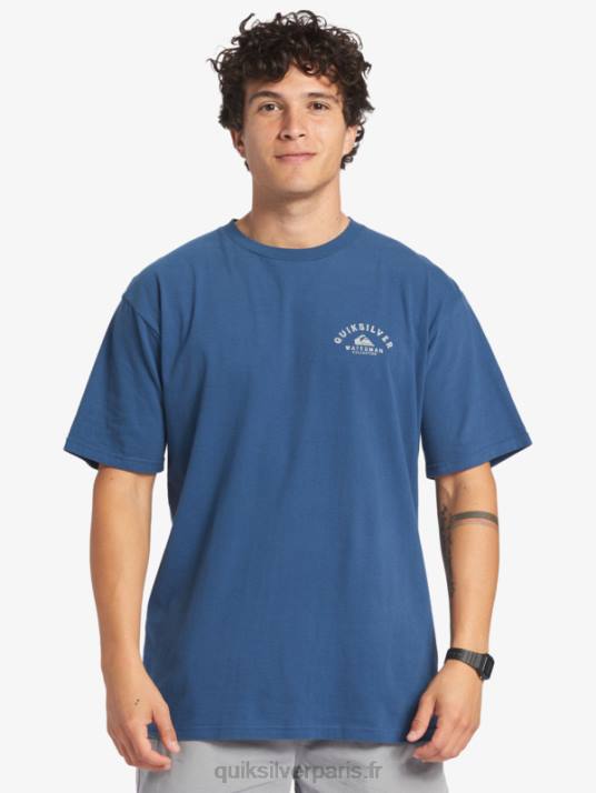 Hommes Quiksilver t-shirt waterman sortant D6PT61 enseigne bleue