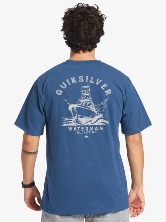 Hommes Quiksilver t-shirt waterman sortant D6PT61 enseigne bleue