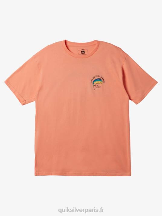 Hommes Quiksilver tension waterman sur t-shirt D6PT1342 rose pêche