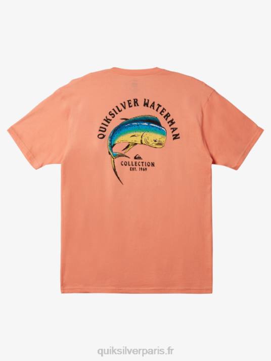 Hommes Quiksilver tension waterman sur t-shirt D6PT1342 rose pêche