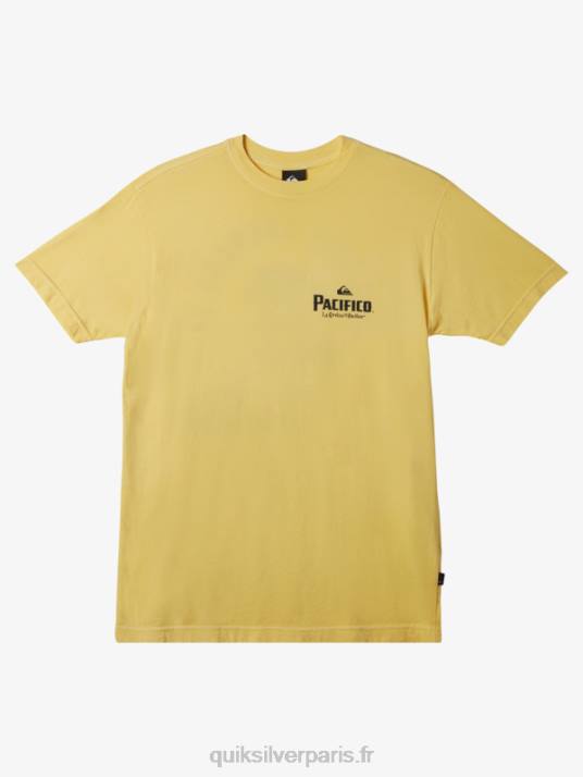 Hommes Quiksilver x Pacifico ne combattez pas le t-shirt en mousse D6PT12 or
