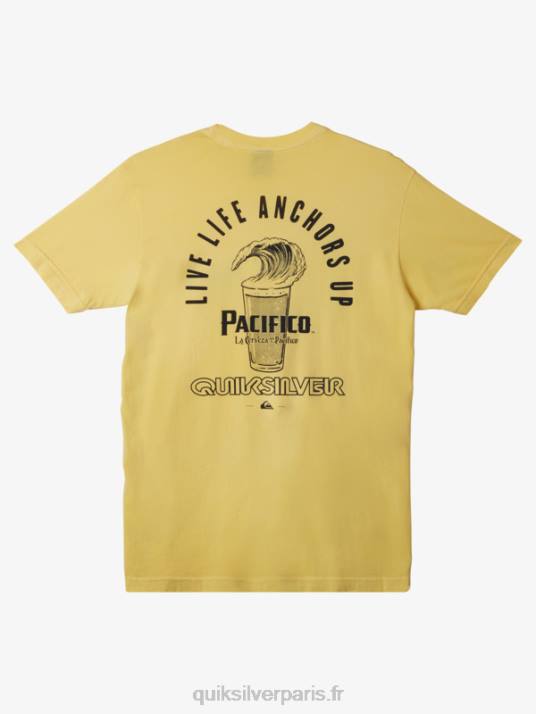 Hommes Quiksilver x Pacifico ne combattez pas le t-shirt en mousse D6PT12 or