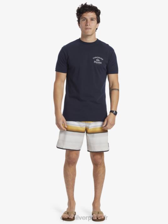 Hommes Quiksilver x Pacifico t-shirt de verrouillage D6PT1 blazer bleu marine