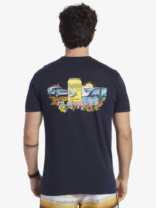 Hommes Quiksilver x Pacifico t-shirt de verrouillage D6PT1 blazer bleu marine
