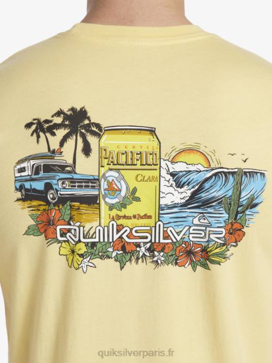 Hommes Quiksilver x Pacifico t-shirt de verrouillage D6PT2 or
