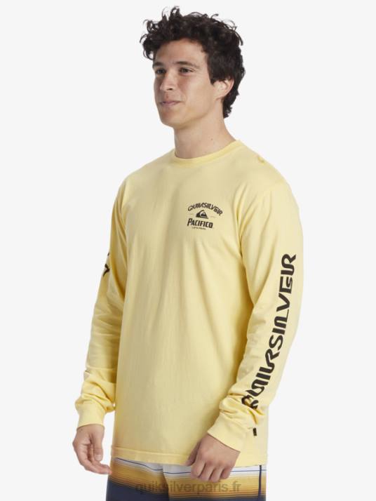 Hommes Quiksilver x Pacifico t-shirt à manches longues straight shooter D6PT5 or