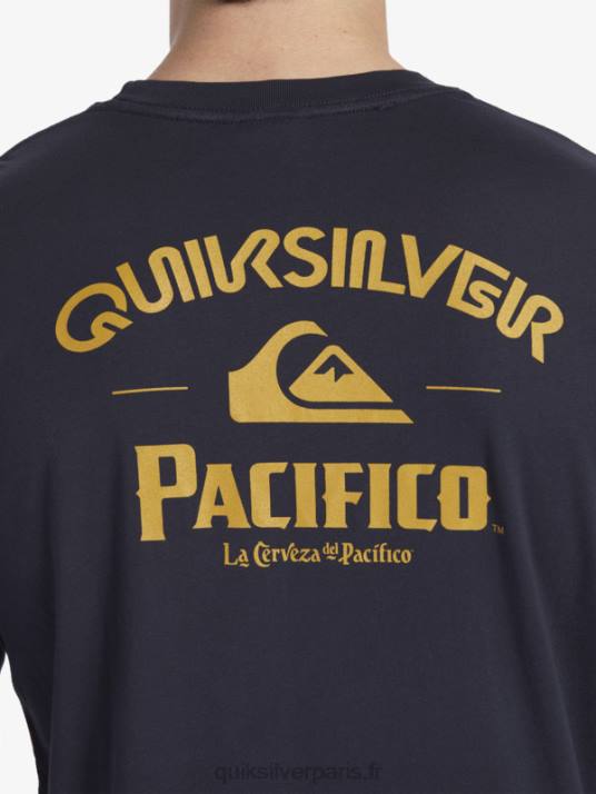 Hommes Quiksilver x Pacifico t-shirt à manches longues straight shooter D6PT6 blazer bleu marine