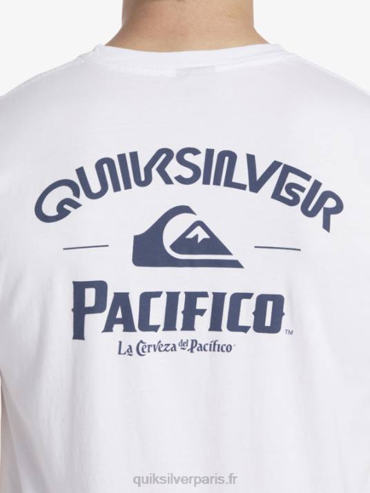 Hommes Quiksilver x Pacifico t-shirt straight shooter D6PT7 blanc