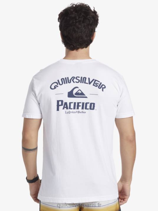 Hommes Quiksilver x Pacifico t-shirt straight shooter D6PT7 blanc