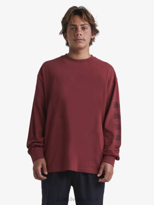 Hommes Quiksilver x Stab t-shirt bio à manches longues D6PT1844 vin rubis