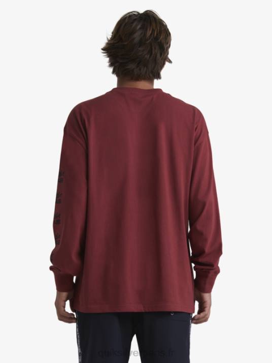 Hommes Quiksilver x Stab t-shirt bio à manches longues D6PT1844 vin rubis