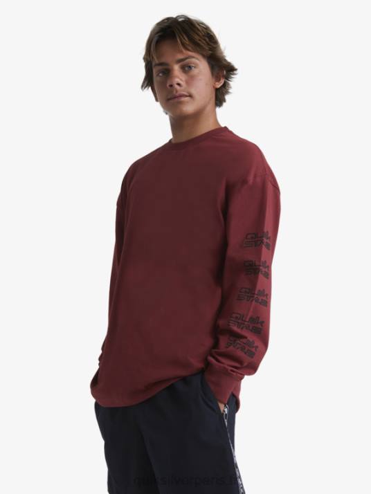 Hommes Quiksilver x Stab t-shirt bio à manches longues D6PT1844 vin rubis