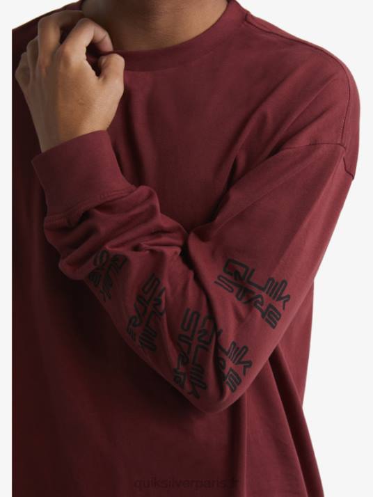 Hommes Quiksilver x Stab t-shirt bio à manches longues D6PT1844 vin rubis