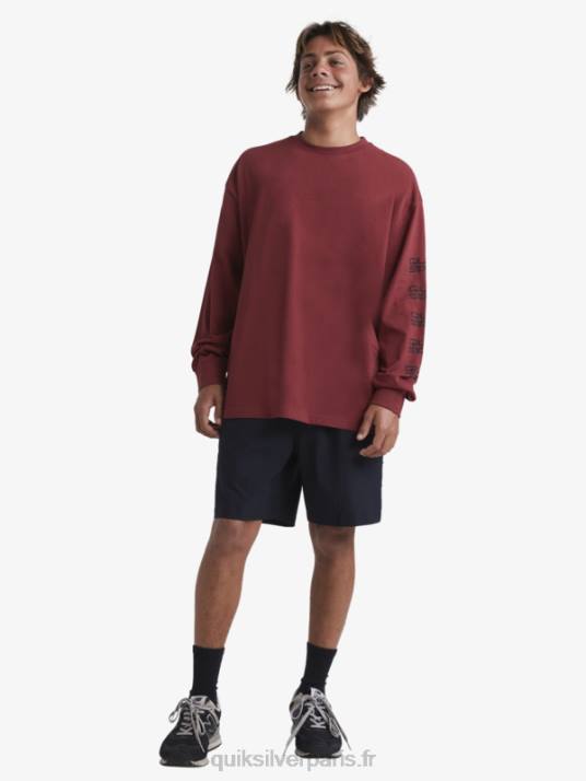 Hommes Quiksilver x Stab t-shirt bio à manches longues D6PT1844 vin rubis