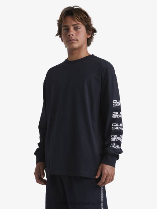 Hommes Quiksilver x Stab t-shirt bio à manches longues D6PT1845 noir