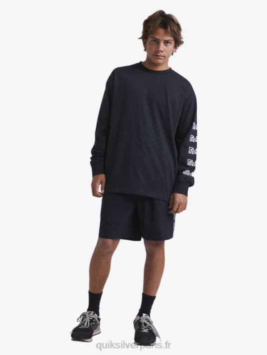 Hommes Quiksilver x Stab t-shirt bio à manches longues D6PT1845 noir
