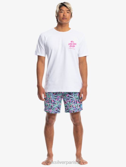 Hommes Quiksilver x Stranger t-shirt choses lenora D6PT1839 blanc