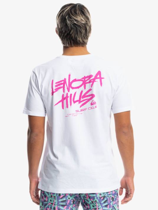 Hommes Quiksilver x Stranger t-shirt choses lenora D6PT1839 blanc