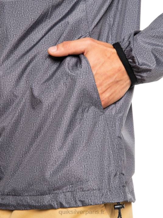 Hommes Quiksilver veste coupe-vent de tous les jours D6PT1011 chiné gris foncé