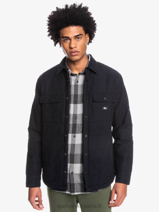 Hommes Quiksilver veste de corvée en toile downrail D6PT1568 noir